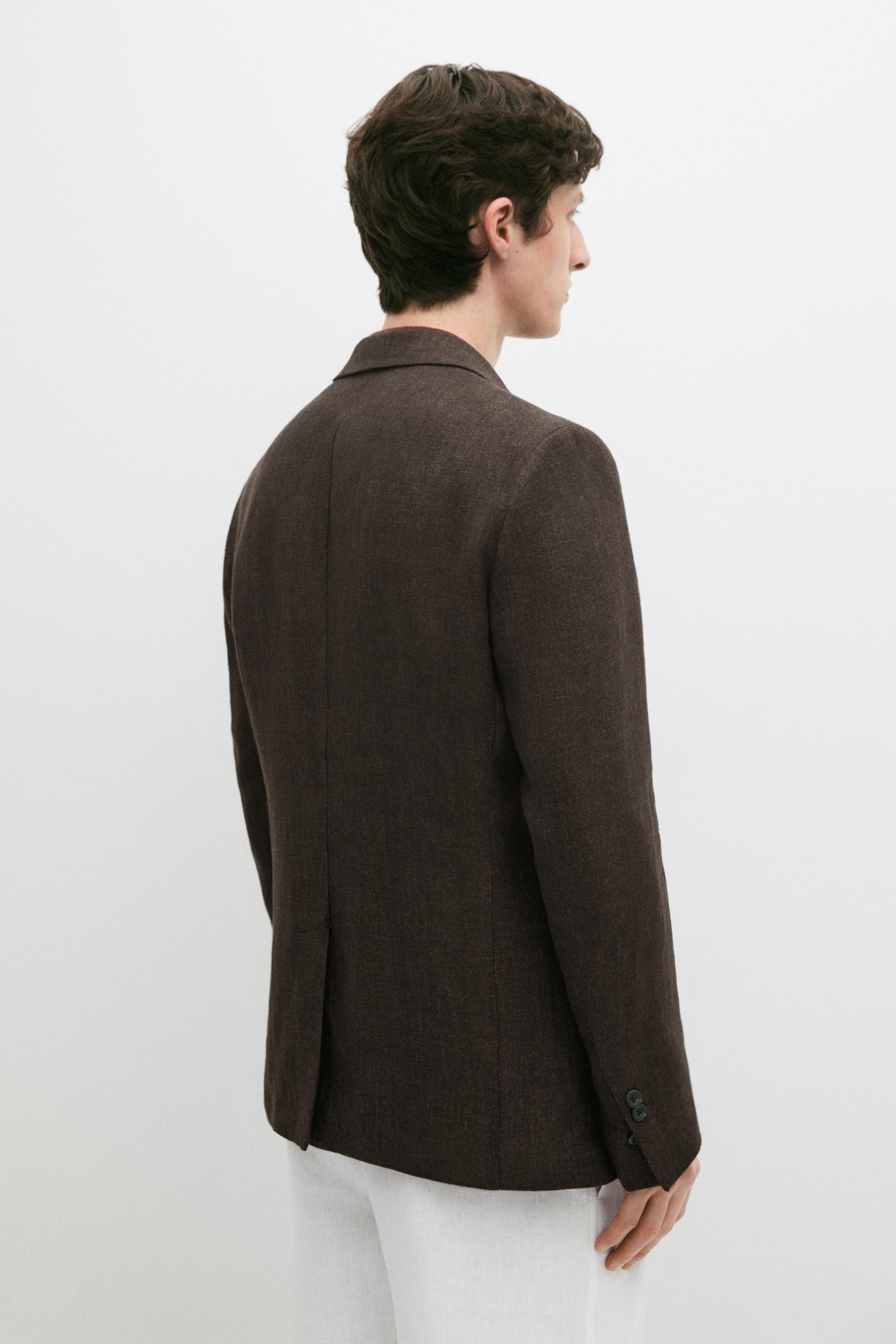 Veste chinée 100 % lin